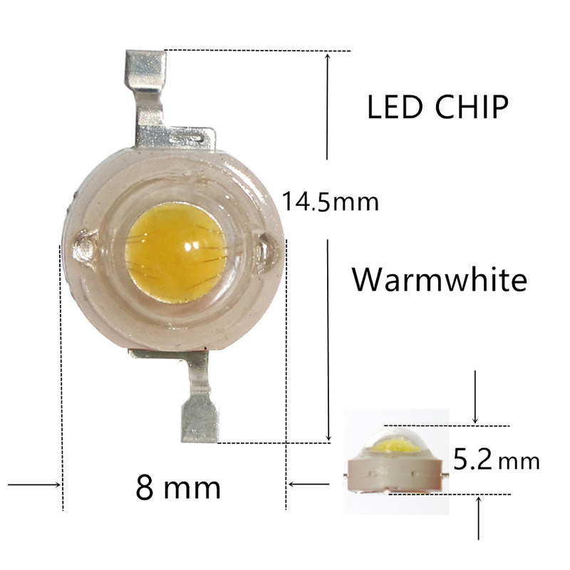 DC3.2-3.6V COB SMD LED Chip, 10pcs 1W/3W/5W Warm White LED  Diode SMD Patch